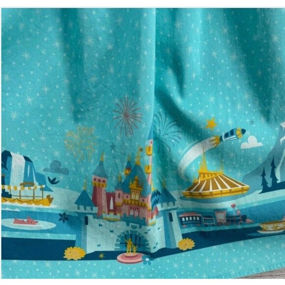 Disney Parks Dress Shop Magic Kingdom Halter Retro Fit Flare Dress Size XS Blue - Picture 3 of 6